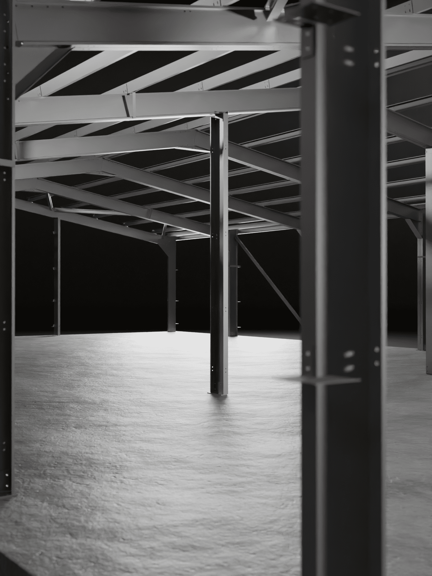 View of a 3d drawing column for a steel building design