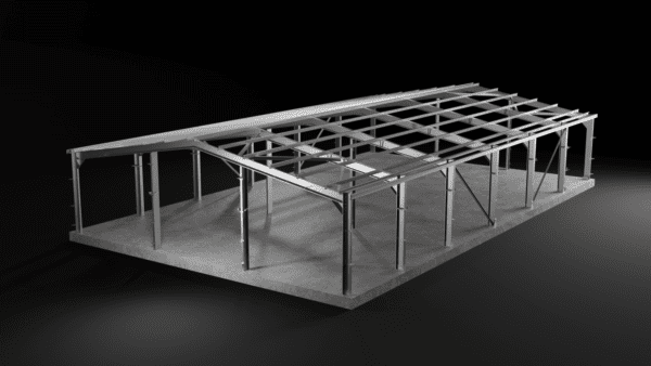 3D Steel Framed Building 4K