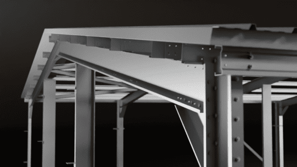 3D Render of steel building