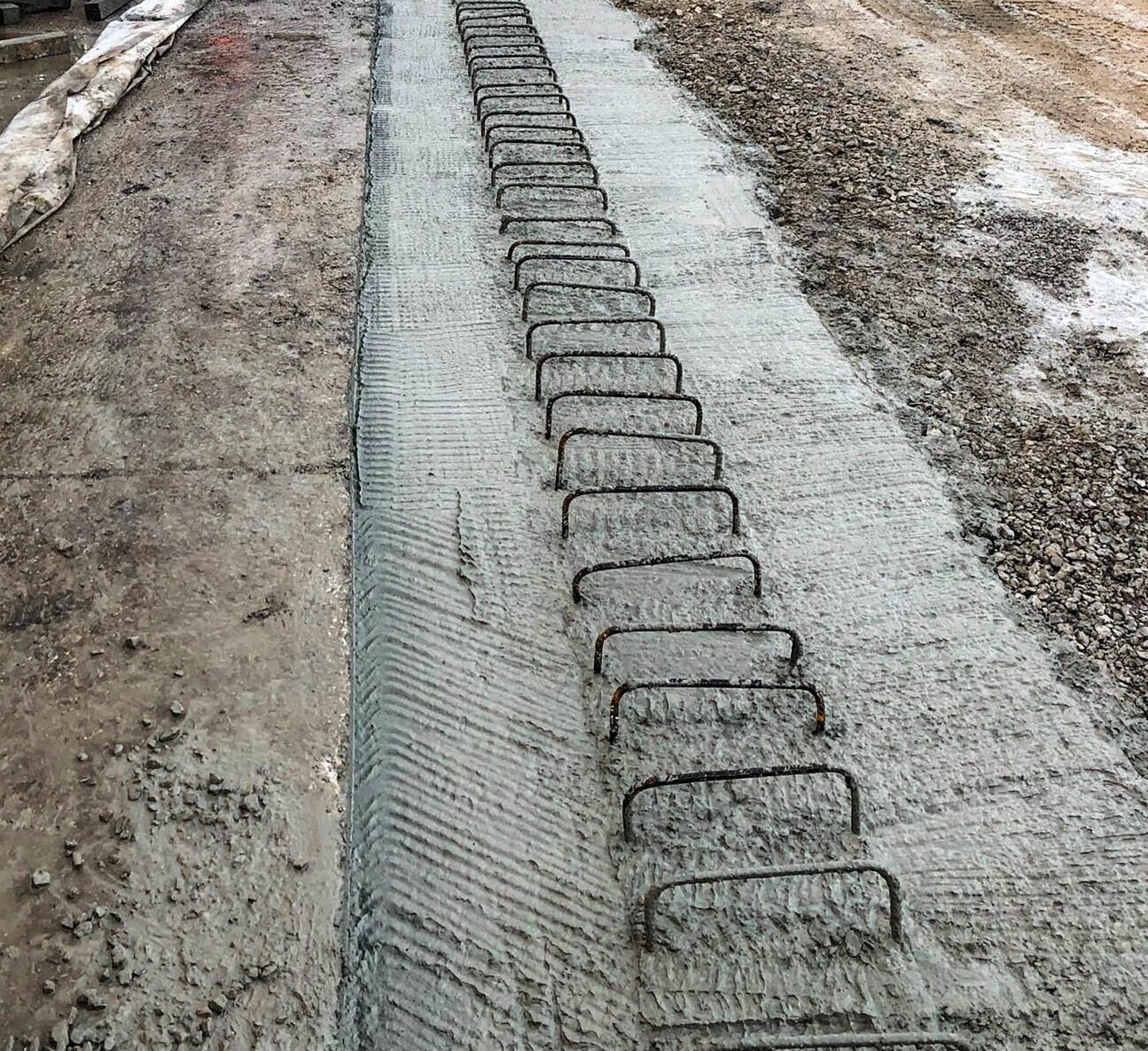 Raft Foundation under construction for a Steel Framed Building in Manchester