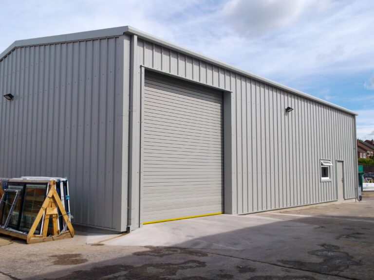 A bespoke steel framed storage building supplied to Portakabin in Manchester. The storage warehouse was a cold rolled steel building with insulated cladding. The Steel framed structure was designed and installed by Springfield Steel Buildings.