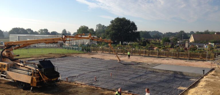 concrete started pouring at crown garden centre for a cafe in selby