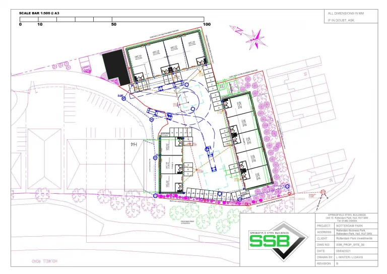 A 2D Site Plan for a Large Steel Building Rental Park in the UK