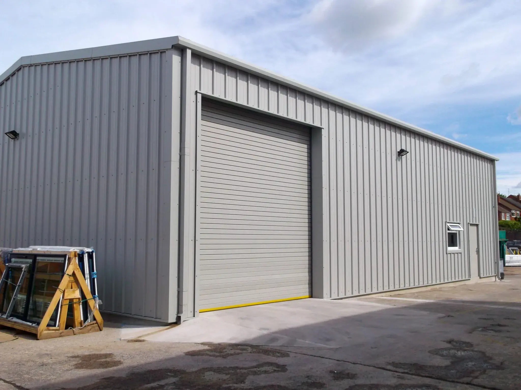 A bespoke steel valet building and valeting bays
