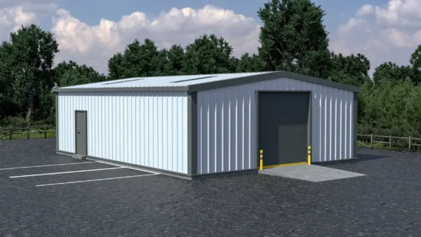 Small Workshop Building rendered in 3D